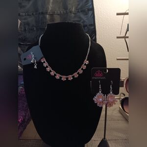 Paparazzi Silver and Pink Jewelry Set